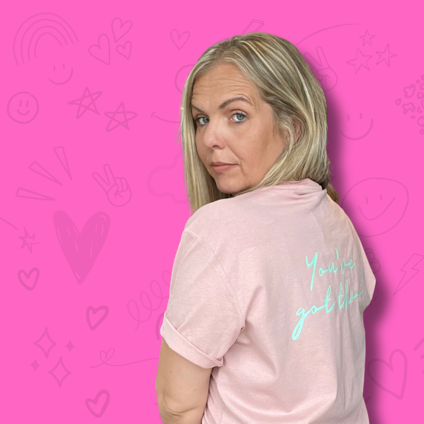 Organic Pink and Mint Smile T-Shirt