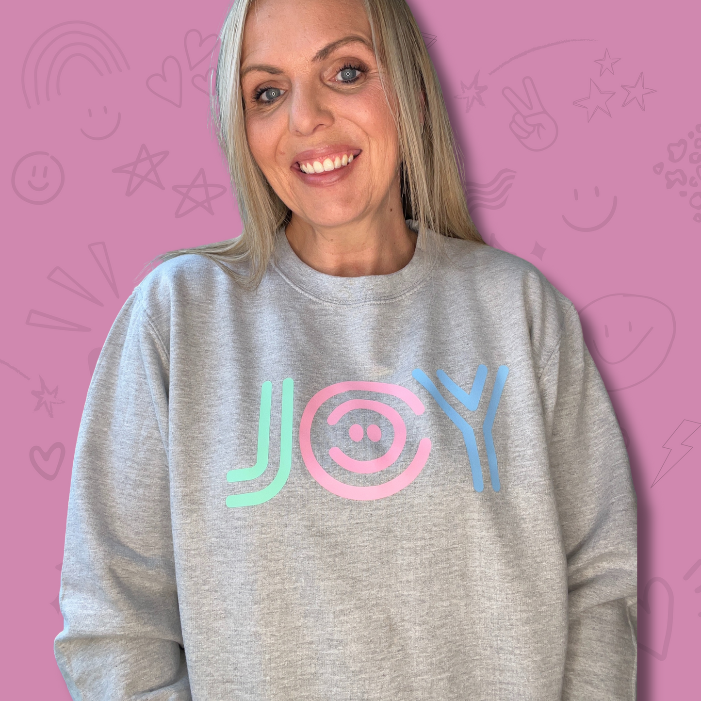 Retro Joy Pastel - Grey Cowl Hoodie, Classic Hoodie and Sweater