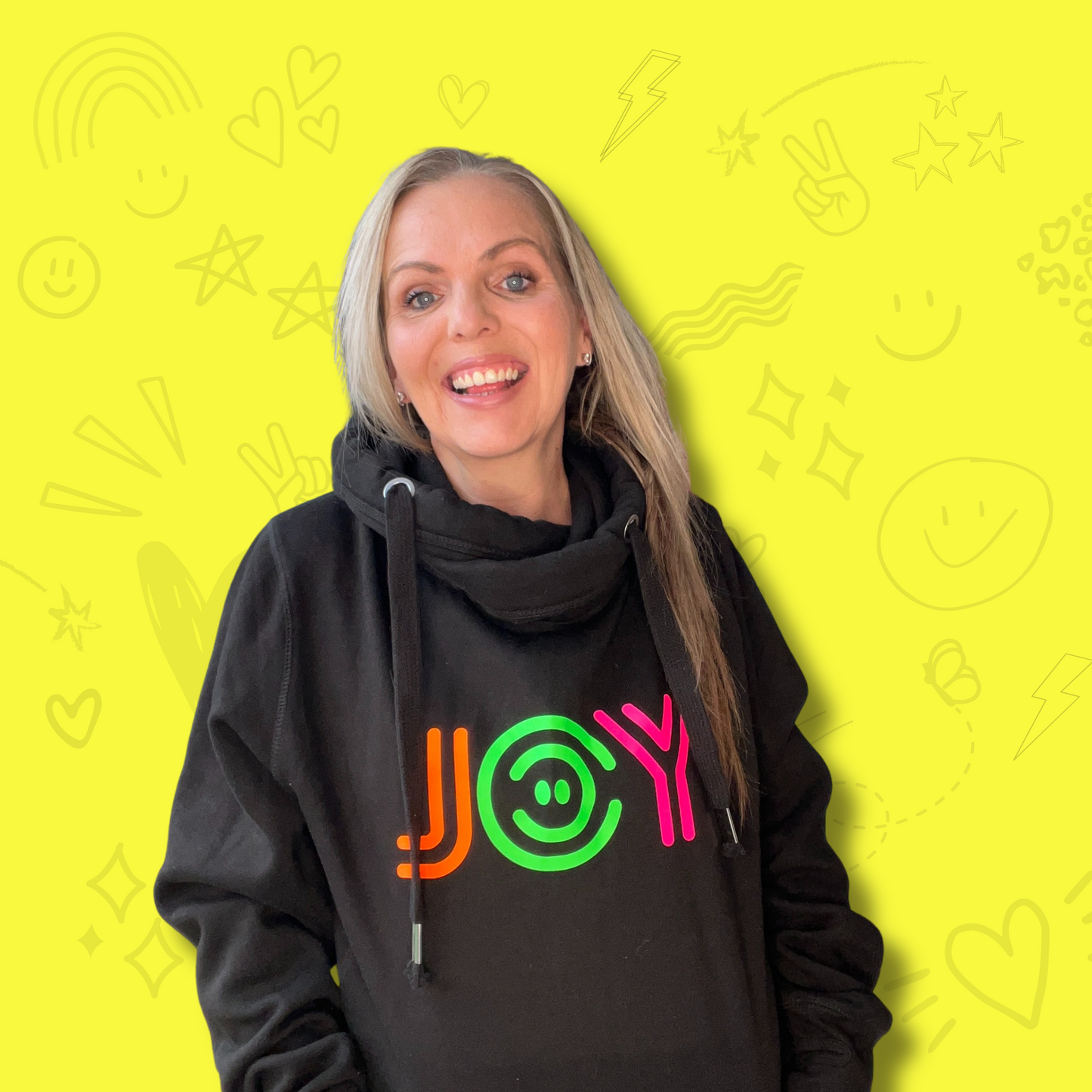 Retro Joy NEON - Black Cowl Hoodie, Classic Hoodie and Sweater