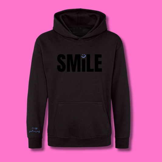 Children's Black on Black SMILE Hoodie