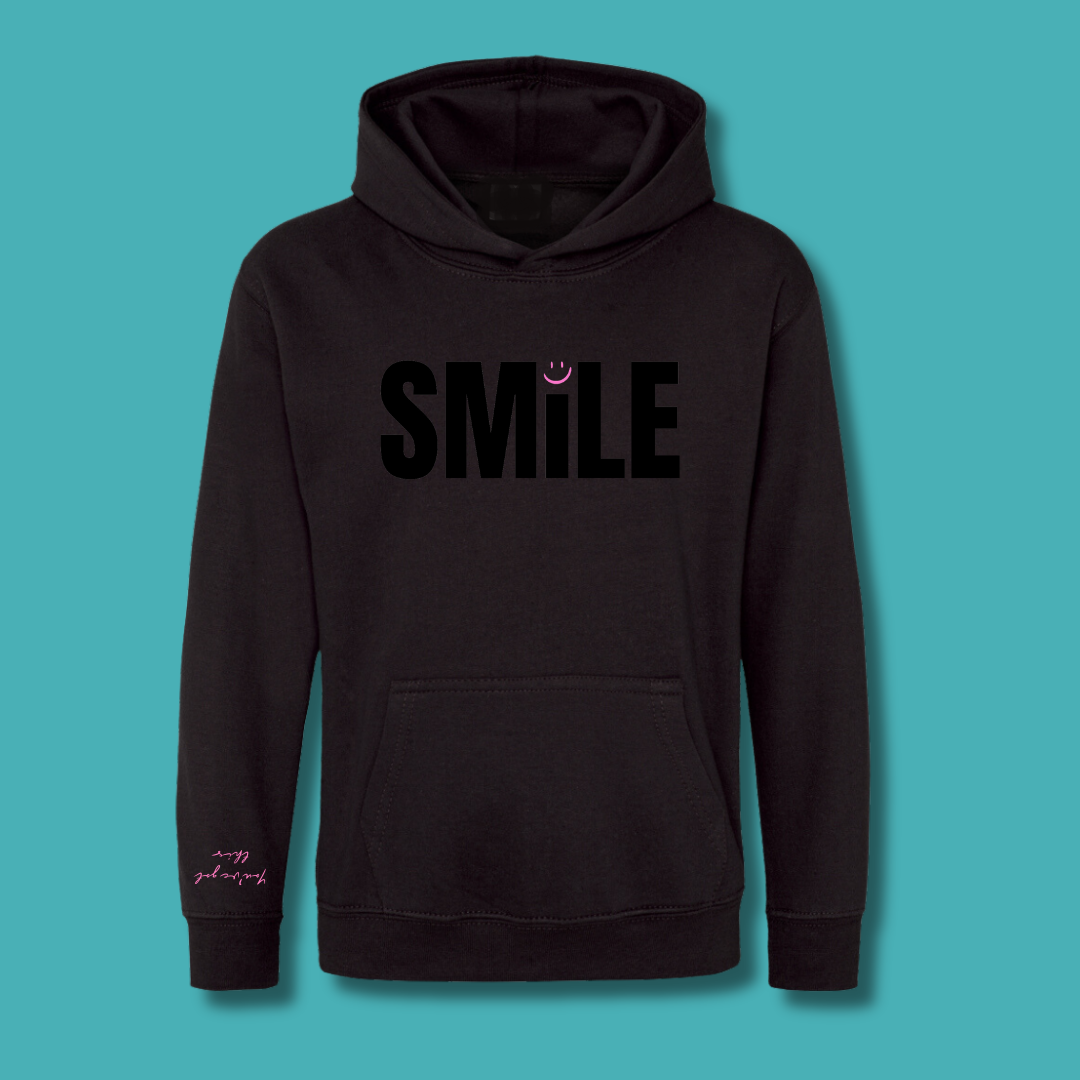 Children's Black on Black SMILE Hoodie