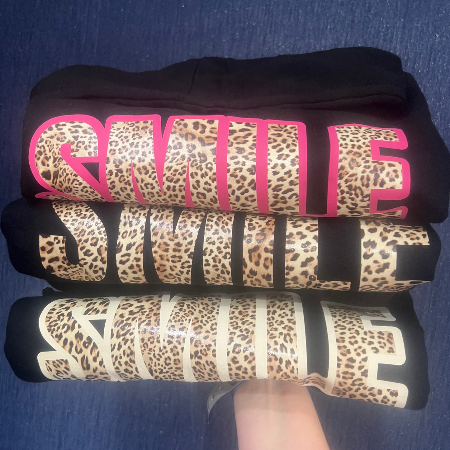 Leopard SMILE Black Cowl Hoodie, Classic Hoodie and Sweater