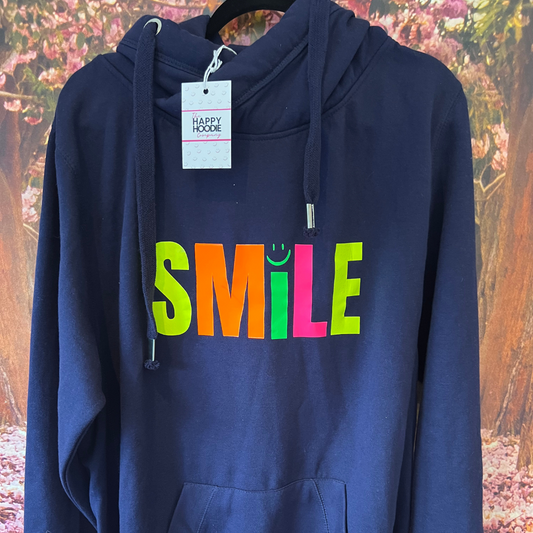 Neon and Navy SMILE Cowl - DAMAGED SEE PICS - XL