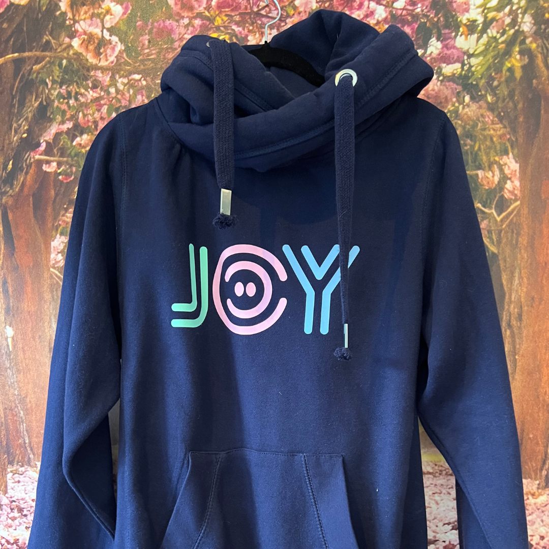 Navy Joy Cowl Hoodie - MEDIUM