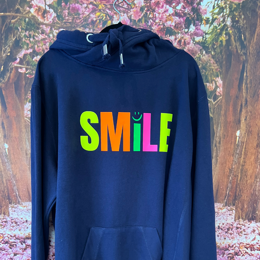 Neon Smile Cowl Hoodie - XL