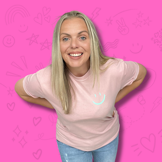 Organic Pink and Mint Smile T-Shirt