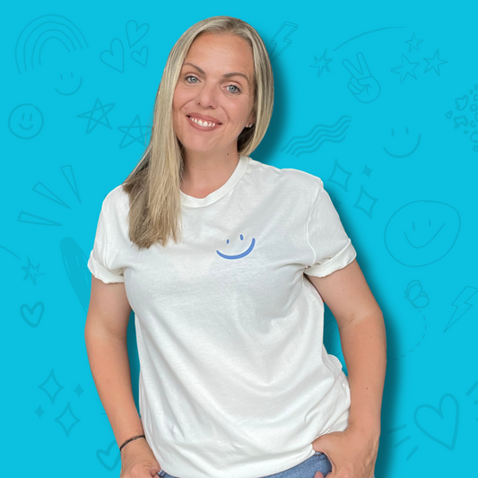 Organic Ivory and Blue Smile 'You've Got This' T-Shirt