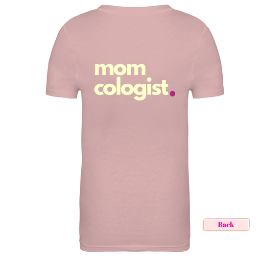 Organic Dusty Pink and Cream Momcologist Tee
