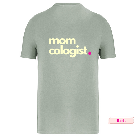 Organic Dusty Green and Cream Momcologist Tshirt