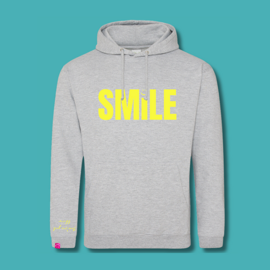 Grey and Yellow Smile Classic Hoodie - up to 5XL (size 26)