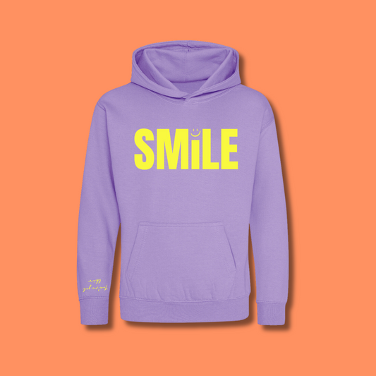 Childrens Purple and Yellow SMILE Hoodie