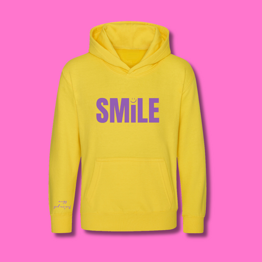 Childrens Yellow and Purple SMILE Hoodie