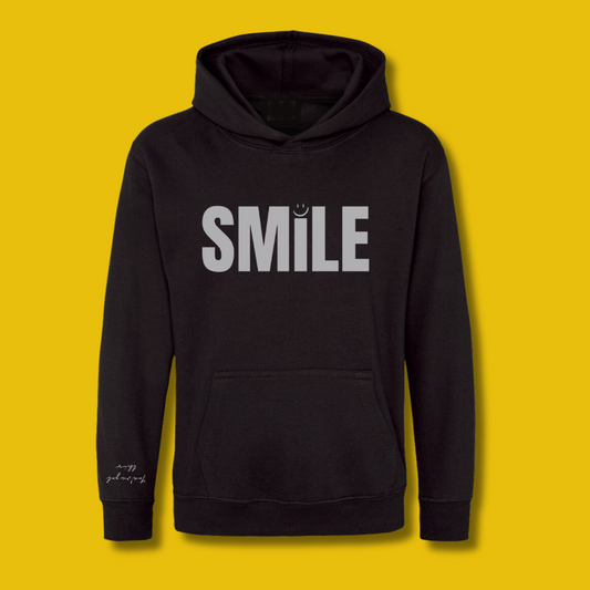 Childrens Black and Grey SMILE Hoodie