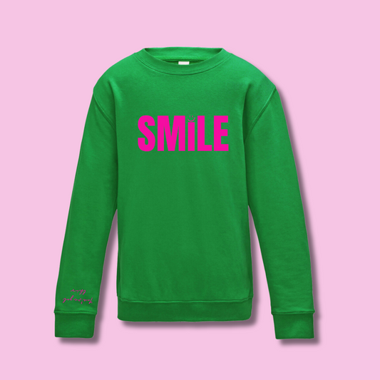 Children's Green and Neon Pink Sweatshirt