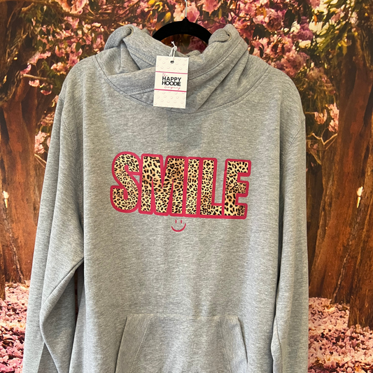 Grey Leopard and Pink Smile Cowl - XL
