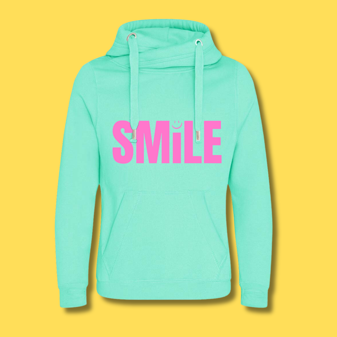 Peppermint and Pink Smile Cowl Charity Hoodie