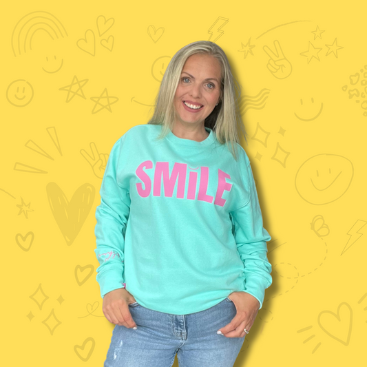 Peppermint and Pink Smile Sweatshirt