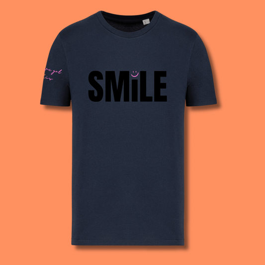 Organic Black on Black Smile T-Shirt - Up to size 5XL (size 26)