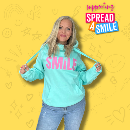 Peppermint and Pink Smile Cowl Charity Hoodie